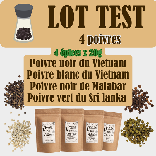 Lot de 4 poivres - 4 x 20 g