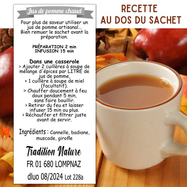 JUS DE POMME CHAUD - Mélange d'épices