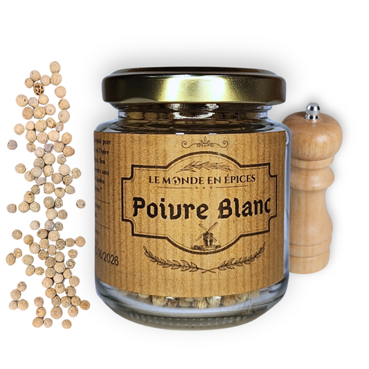 Poivre blanc du Vietnam 75g - Pot en verre